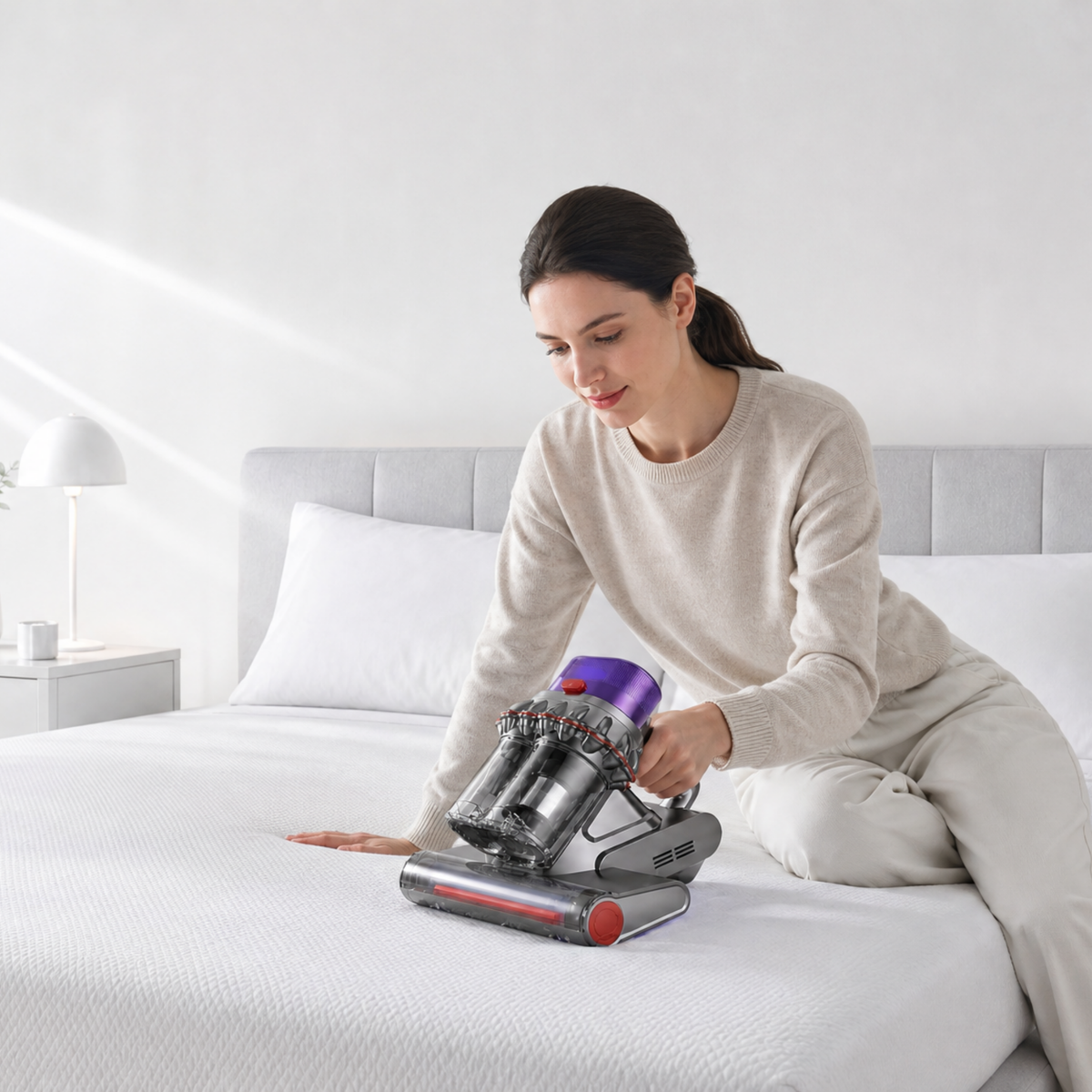 Sense One being used on a mattress